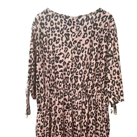 Leopard Jumpsuit Plus Size 2X Black Pink Leopard Stretch Jersey NWOT - Picture 5 of 12